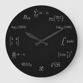 Reloj Redondo Grande Ecuaciones y notaciones de la matemáticas