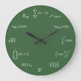 Reloj Redondo Grande Ecuaciones y notaciones de la matemáticas