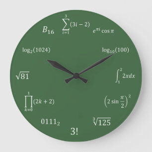 Reloj Redondo Grande Ecuaciones y notaciones de la matemáticas