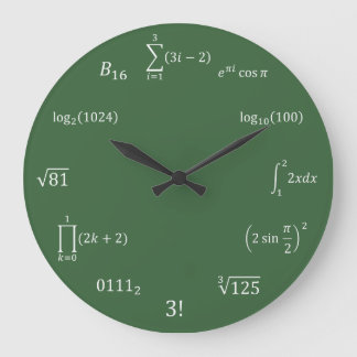 Reloj Redondo Grande Ecuaciones y notaciones de la matemáticas