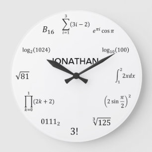 Reloj Redondo Grande Ecuaciones y notaciones de la matemáticas