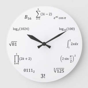 Reloj Redondo Grande Ecuaciones y notaciones de la matemáticas