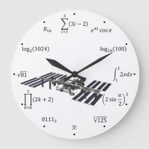 Reloj Redondo Grande Ecuaciones y notaciones de la matemáticas
