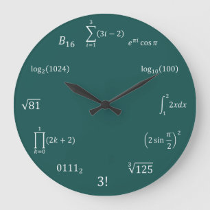 Reloj Redondo Grande Ecuaciones y notaciones de la matemáticas