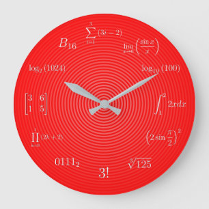 Reloj Redondo Grande Ecuaciones y notaciones de la matemáticas