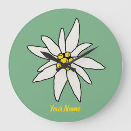 Reloj Redondo Grande Edelweiss Chalet Flower Retro Huts Vintage Alm