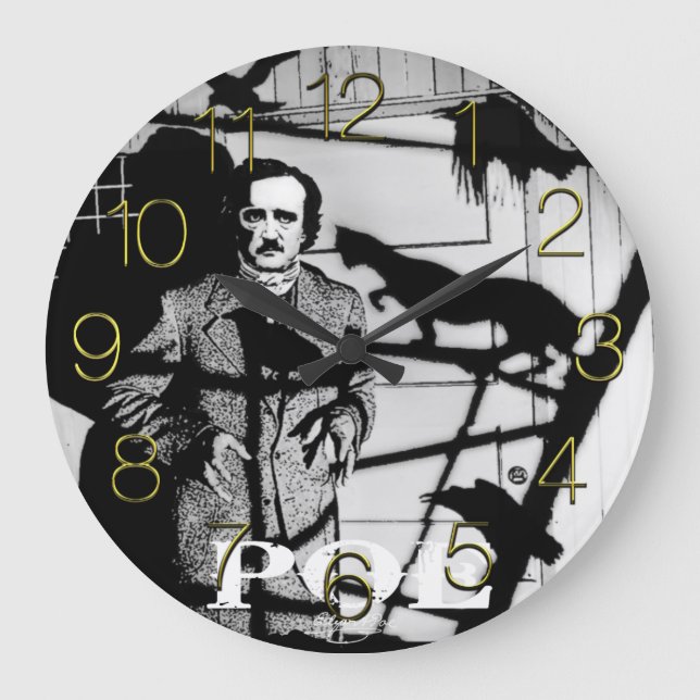 RELOJ REDONDO GRANDE EDGAR ALLAN POE (Anverso)