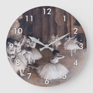Reloj Redondo Grande Edgar Degas - Ensayo de ballet en el escenario