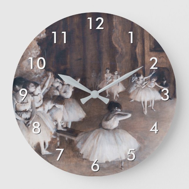 Reloj Redondo Grande Edgar Degas - Ensayo de ballet sobre el escenario (Anverso)
