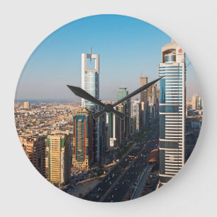 Reloj Redondo Grande Edificios a lo largo de Sheikh Zayed Road, Dubai