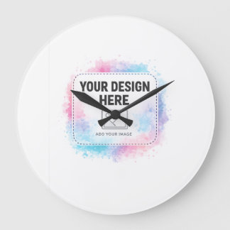 Reloj Redondo Grande Editable Watercolor Design Template – Your Design