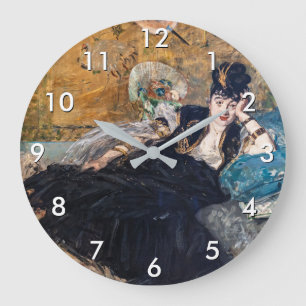Reloj Redondo Grande Edouard Manet - Dama con Abanicos