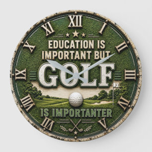 Reloj Redondo Grande Education Is Important But Golf Is Importanter