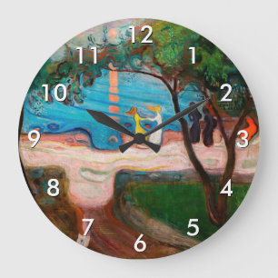 Reloj Redondo Grande Edvard Munch - Baile en la playa