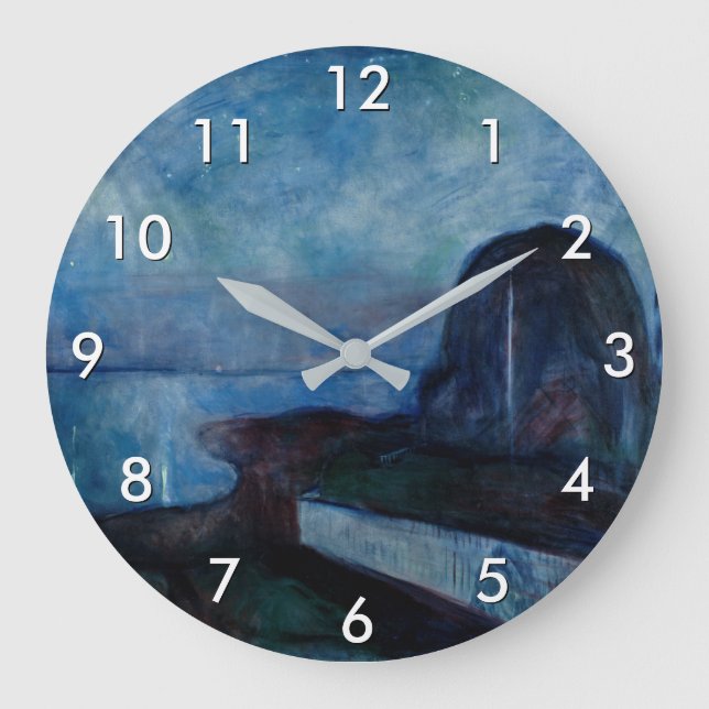 Reloj Redondo Grande Edvard Munch - Noche Starry 1893 (Anverso)
