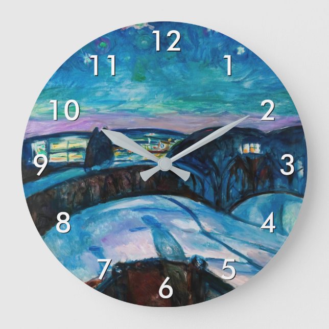 Reloj Redondo Grande Edvard Munch - Noche Starry 1922 (Anverso)