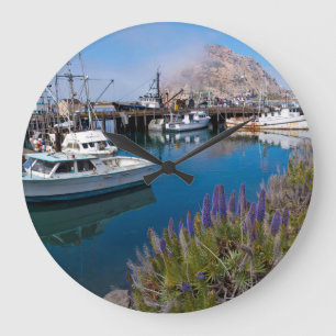 Reloj Redondo Grande EE.UU., California. Barcos atracados En Morro Bay
