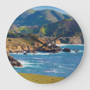 Reloj Redondo Grande EE. UU., California. Panorama de Big Sur con Bixby