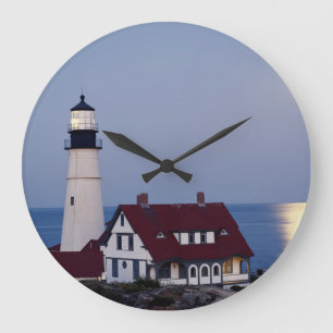 Reloj Redondo Grande EE. UU., Maine, Portland, Cape Elizabeth, Faro