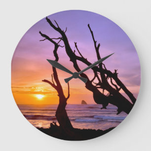 Reloj Redondo Grande EE. UU., Oregón, Cape Meares. Atardecer