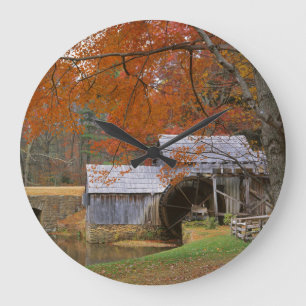 Reloj Redondo Grande EE. UU., Virginia, Blue Ridge Parkway, Otoño