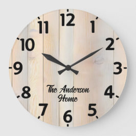 Reloj Redondo Grande Efecto de la madera sangrienta