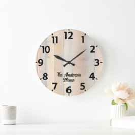 Reloj Redondo Grande Efecto de madera blanqueada