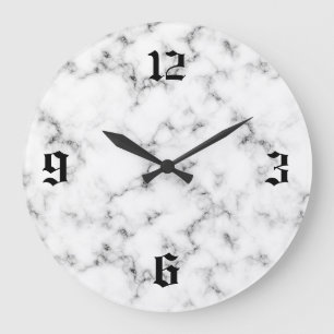 Reloj Redondo Grande Efecto de mármol