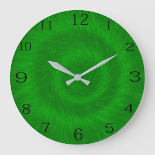 Reloj Redondo Grande Efecto de tinte verde glorioso,