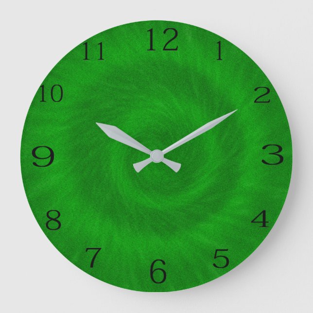 Reloj Redondo Grande Efecto de tinte verde glorioso, (Anverso)