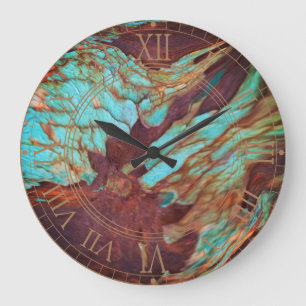 Reloj Redondo Grande Efecto Rústico Metálico Rústico Rust Paint. Arte i