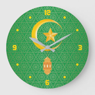 Reloj Redondo Grande Eid al Fitr Mubarak Ramadan Kareem Estrella de la 
