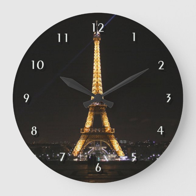 Reloj Redondo Grande Eiffel Tower Paris France (Anverso)