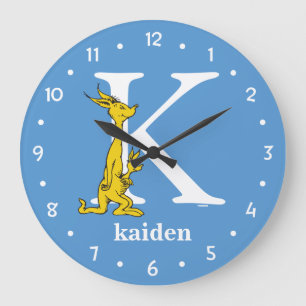 Reloj Redondo Grande El ABC de Dr. Seuss: Letra K - Blanco Agrega tu