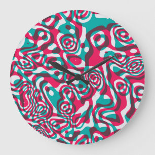 Reloj Redondo Grande El Ácido Psicodélico Es Un Fondo Funky Sin Marea.
