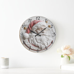 Reloj Redondo Grande El adorno festivo de Santa Claus trae alegría para