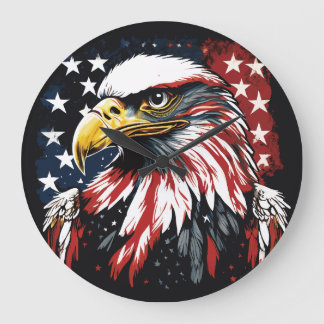 Reloj Redondo Grande El águila majestuosa de Estados Unidos