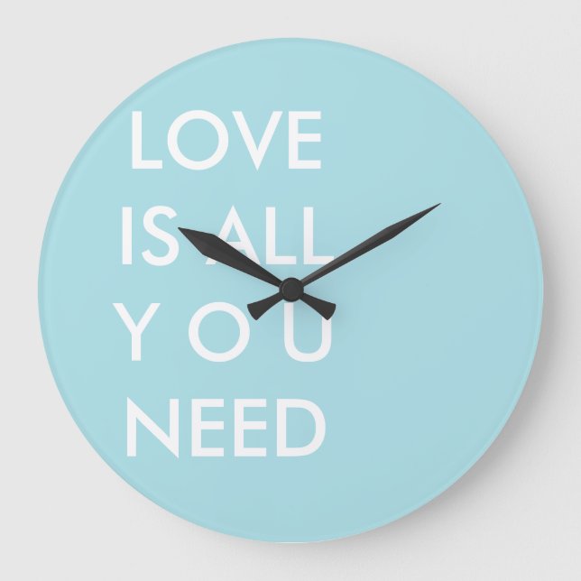 Reloj Redondo Grande El amor azul es todo lo que usted necesita el (Anverso)