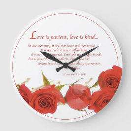Reloj Redondo Grande El amor es Rosa Roja Paciente