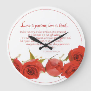 Reloj Redondo Grande El amor es Rosa Roja Paciente