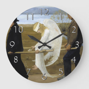 Reloj Redondo Grande El Ángel Herido (detalle)