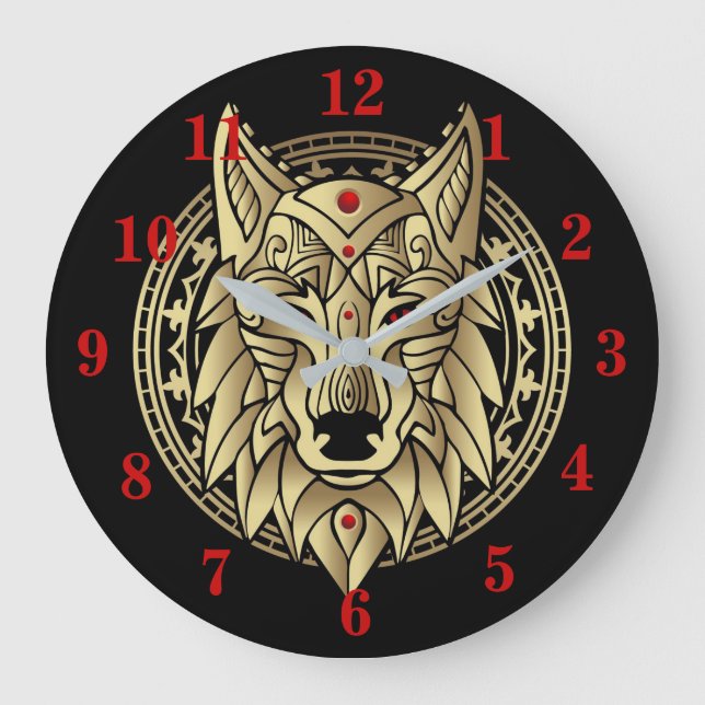 Reloj Redondo Grande El antiguo lobo egipcio (Anverso)
