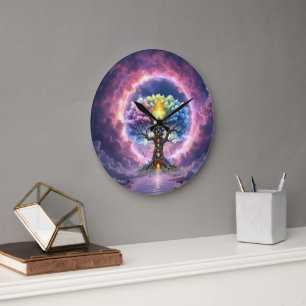 Reloj Redondo Grande El Árbol Celestial de los Reinos Eternos