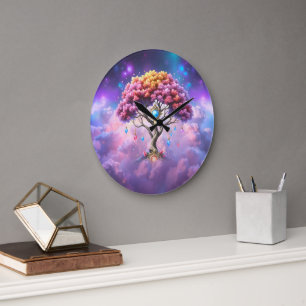 Reloj Redondo Grande El Árbol Celestial del Devenir.