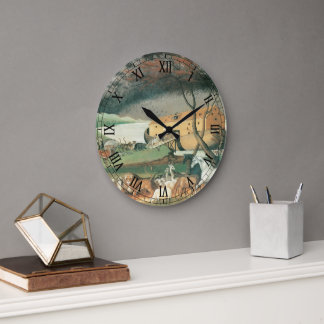 Reloj Redondo Grande El Arca de Noé por Edward Hicks, Arte Popular Anti