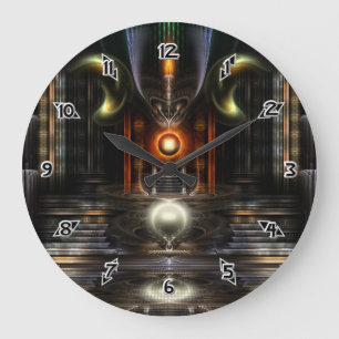 Reloj Redondo Grande El Arte Fractal De La Sala De Tiro