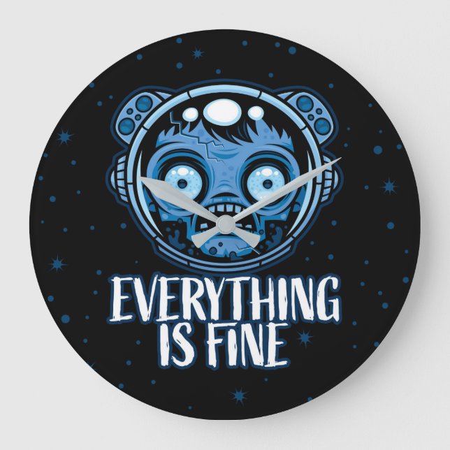 Reloj Redondo Grande El astronauta zombi está bien (Anverso)