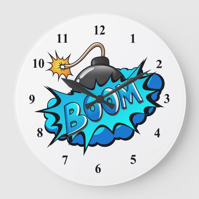 Reloj Redondo Grande ¡El auge de la bomba al estilo cómico pop! (Anverso)