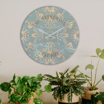 Reloj Redondo Grande El Azul Claro Y El Mosaico Crema Con El Aspecto De<br><div class="desc">Reloj de pared azul claro y crema de piedra angustiada. El texto es totalmente personalizable. Para cambiarlo,  utilice la opción Personalizar. Para obtener más cambios,  como cambios en el tipo de letra,  color de fuente o diseño de texto,  utilice la opción Editar herramienta de diseño.</div>