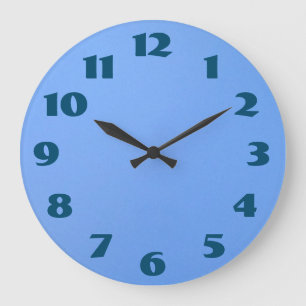 Reloj Redondo Grande El azul numera el fondo azul